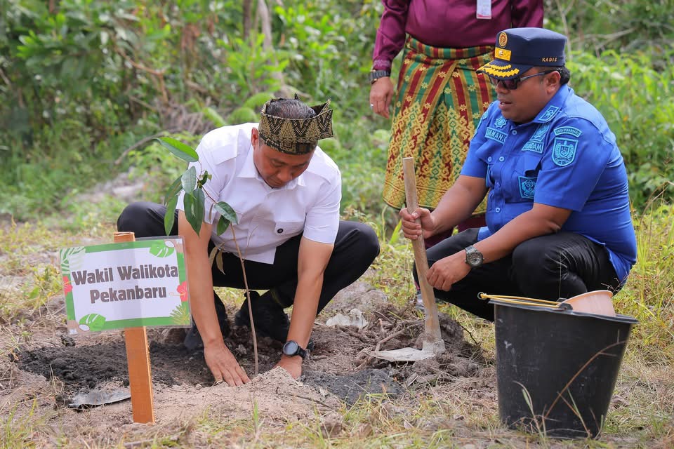 Wawako Pekanbaru Melaunching Penanaman Pohon Disekolah Menengah Pertama Negeri (SMPN) 44
